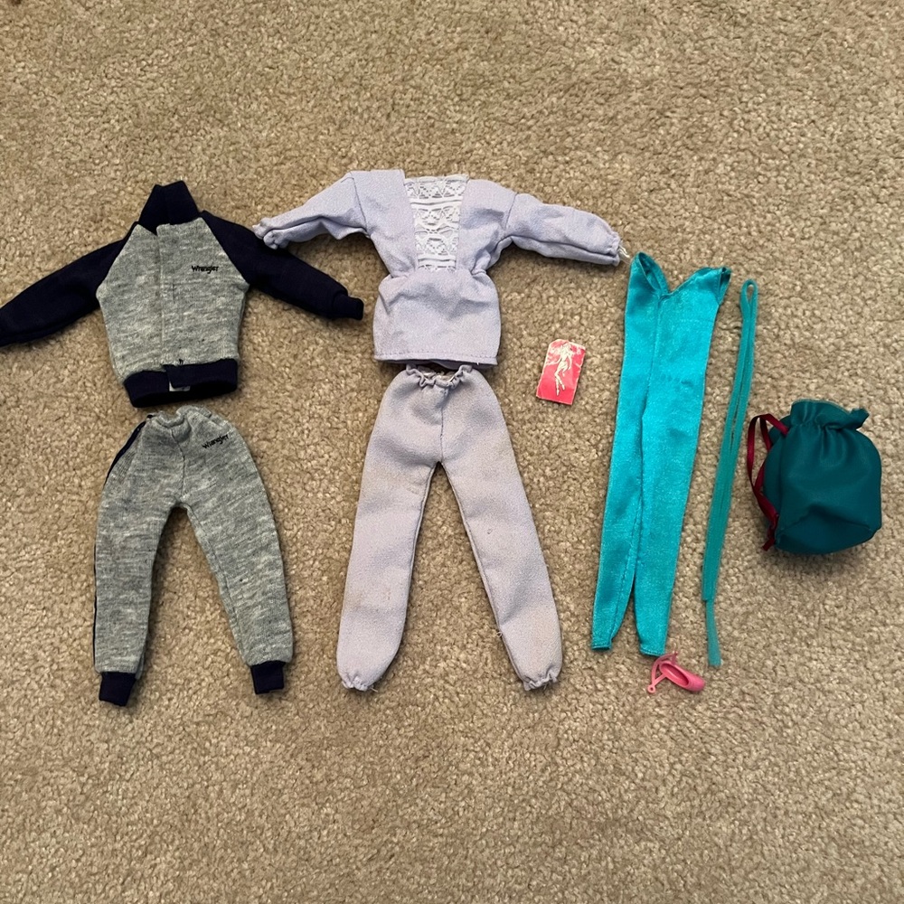 Vintage Barbie Wrangler Tracksuit Sweatsuit, Purple Lounge Outfit, and Leotard